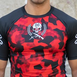 "COMBAT LOGO RUBY" RASH GUARD